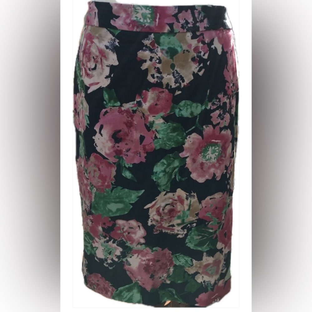 Talbots flower print pencil skirt